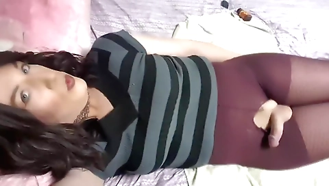 Busty shemale babe with a fantastic body and pussy in porn