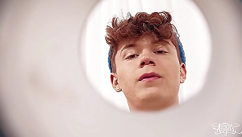 Brunette in red dress gets her ass licked and licked