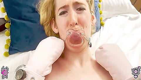 Blonde bitch and her stepmom in kinky bondage movie