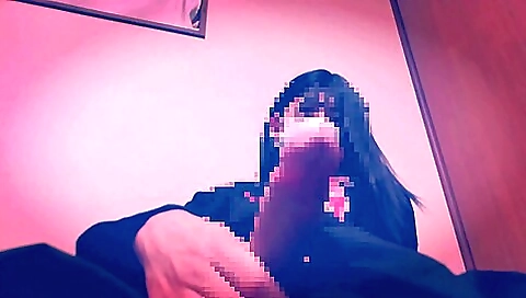 Asian teen girl rubbing her pussy in front of camera