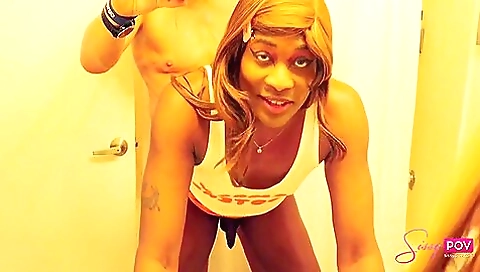 Ebony chick gets anally fucked in her ass in a deepthroat scene