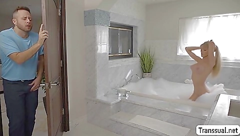 Busty blonde with an ass is getting her asshole deepthroated