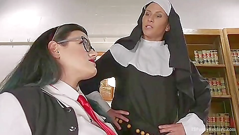 Buxom catholic gets into some hardcore foot fetish
