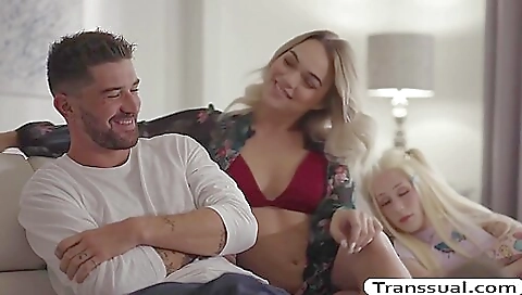 Bright blonde gives a nice anal blowjob before fucking