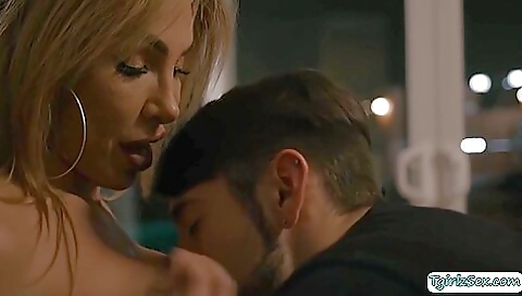 A milf with a big ass is having her stepson fuck her